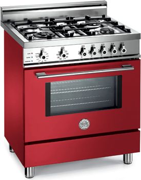 Bertazzoni X304PIRRO Professional Series 30 Inch Pro-Style Dual-Fuel Range with 4 Sealed Burners