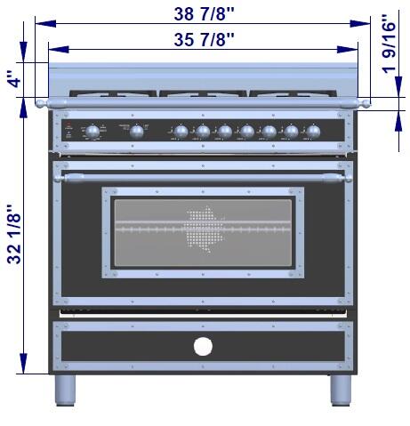 Bertazzoni H366GGVVI01 Heritage Series 36 Inch Traditional-Style Gas Range with 6 Sealed Burners