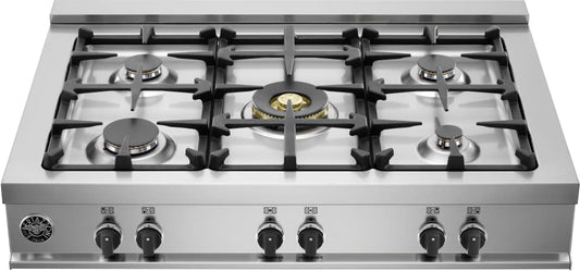 Bertazzoni CB36M500X Master Series 36 Inch Gas Range top with 5 Sealed Burners