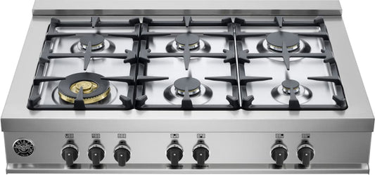 Bertazzoni CB36M600X Master Series 36 Inch Gas Range top with 6 Sealed Burners