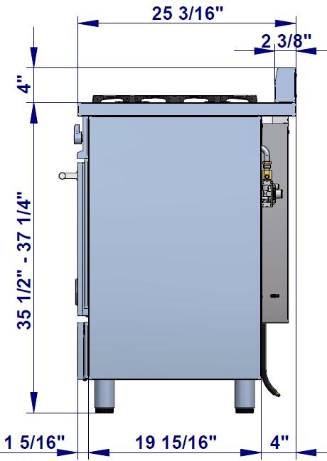 Bertazzoni X366GGV Professional Series Freestanding All Gas Range with Sealed Convection Oven