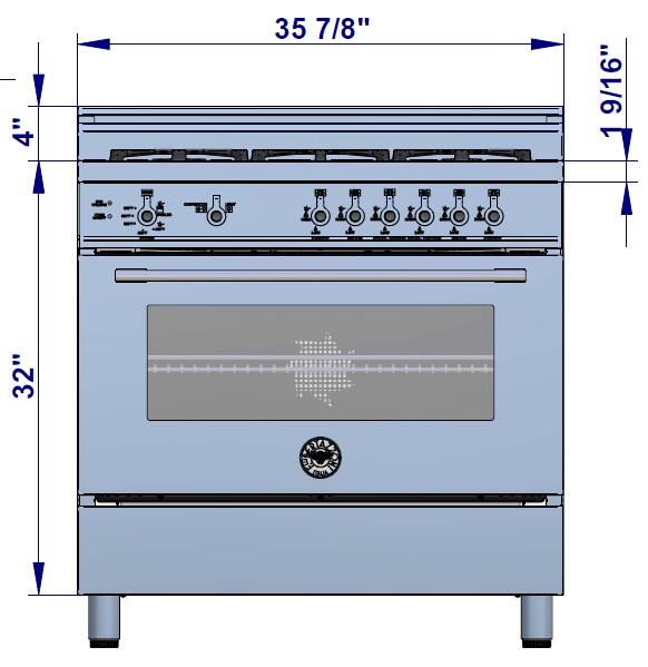 Bertazzoni X366GGV Professional Series Freestanding All Gas Range with Sealed Convection Oven