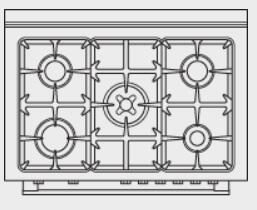 Bertazzoni X365PIR Professional Series X365PIR 36" Pro-Style Dual Fuel Range with 5 Sealed Burners