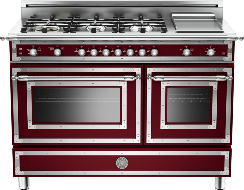 Bertazzoni HER486GGASVI Heritage Series 48 Inch Traditional-Style Gas Range with 6 Sealed Brass Burners