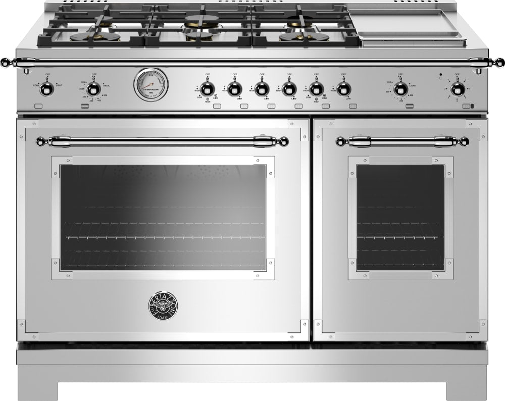 Bertazzoni HERT486GGASXT Heritage Series 48 Inch Traditional-Style Gas Range with Made in Italy